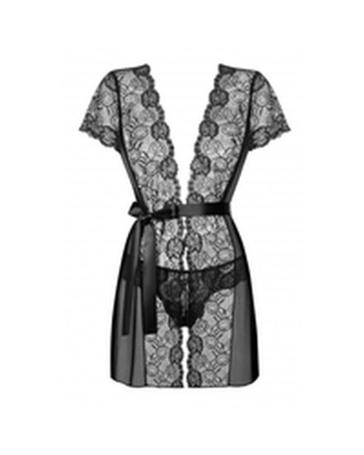 Obsessive Alluria Negligé Schwarz L/XL - Sinnliches und Raffiniertes Nachthemd
