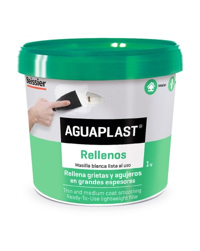 Aguaplast Spachtelmasse Füllspachtel Weiß | 1 kg | Ideal für schnelle Reparaturen und Ausbesserungen
