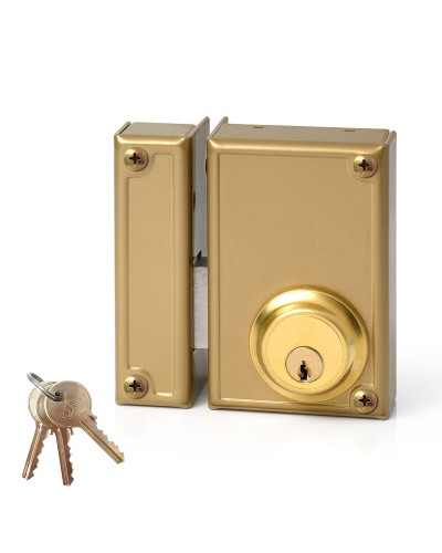 Cerradura Jis 33-7i de Sobreponer Izquierda, 70 mm, para Puertas Blindadas.
