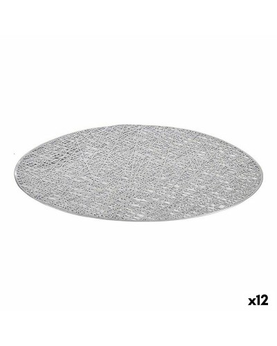 Tabletti Hopeinen Muovinen (Ø 38 cm) (12 osaa)