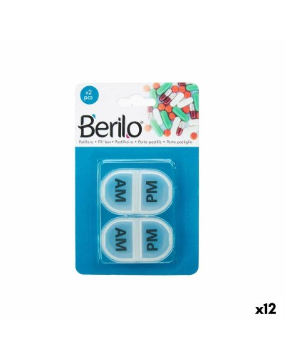 Transparent Pill Organizer 12 Compartments - Plastic Pill Organization Set
