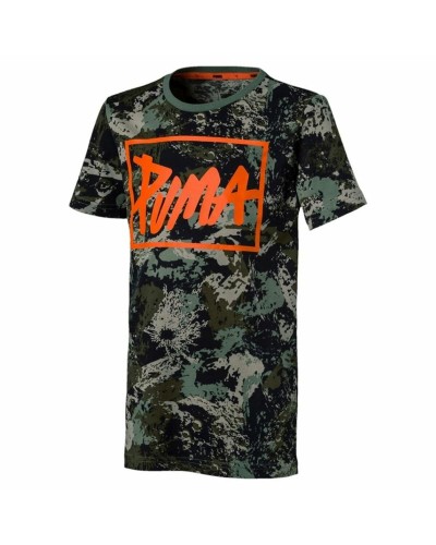 Puma Style Graphic - T-Shirt Kinder Grün - Atmungsaktive Baumwolle
