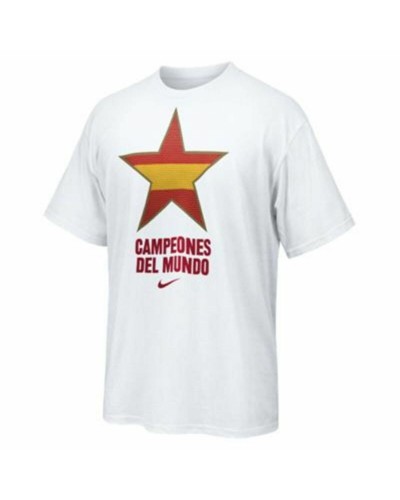 Nike Maglia Uomo Spagna Campione 2010 - Bianca, Maniche Corte
