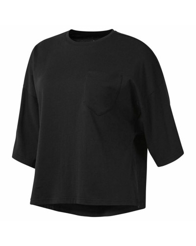 Reebok Camiseta de Manga Larga Mujer - Negra, Transpirable, Fitness
