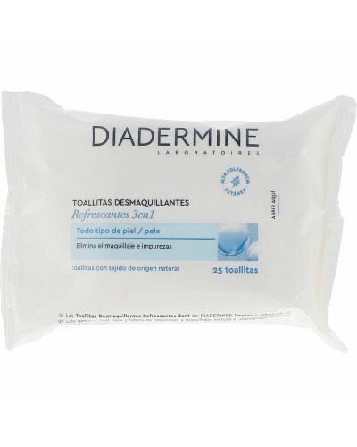 Toallitas Desmaquillantes Diadermine Refrescantes | Rostro Limpio y Fresco | 25 Toallitas
