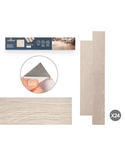 GiftDecor Vinyl Parquet Grey, 24 Panels of 122 x 18 cm
