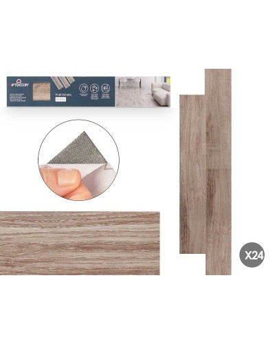 GiftDecor Parquet Vinyle Gris, 24 Unités pour Sols Élégants et Résistants
