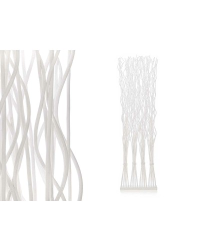 Paravent GiftDecor Blanc MJ84091-B en Bois de Saule, 4 Panneaux, 182 x 50 x 13 cm
