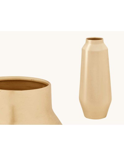 GiftDecor Goldene Eisenvase | 19x48x19 cm | Elegante Innendekoration
