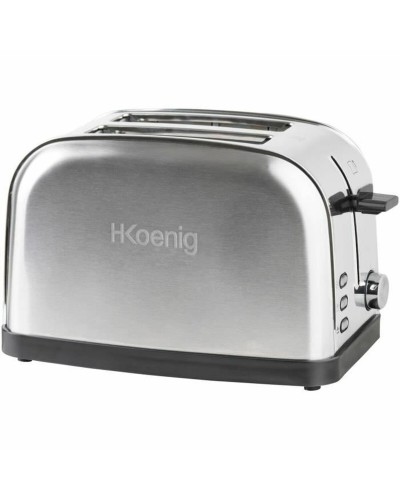 H.Koenig TOAS7 Grille-pain 850W Argent - 2 Fentes, Cuisson Réglable
