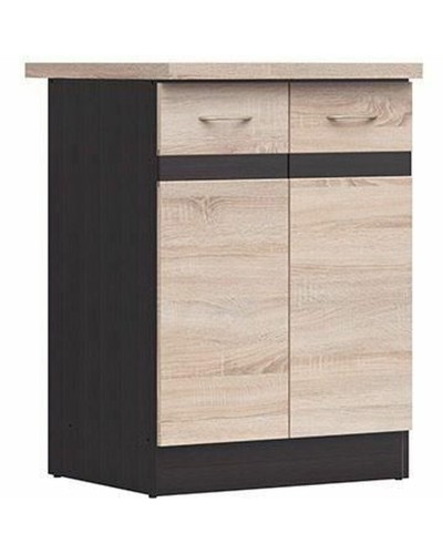 Mueble de Baño Suspendido Sonoma 60 cm - Efecto Madera Clara - Ahorro de Espacio
