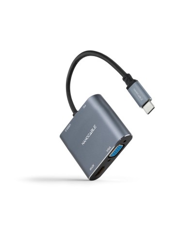 USB C - HDMI Adapteri NANOCABLE 10.16.4304 Harmaa 4K Ultra HD 15 cm