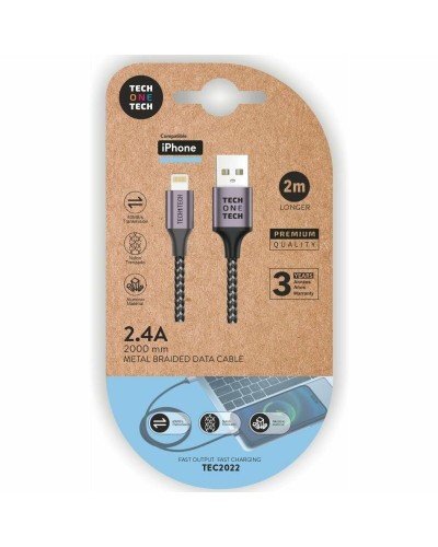 Tech One Lightning Cable Grey - Fast Charging and Data Transfer
