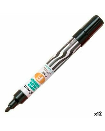 Pilot SCA-F Marqueur Permanent Noir Rechargeable - Lot de 12 Unités
