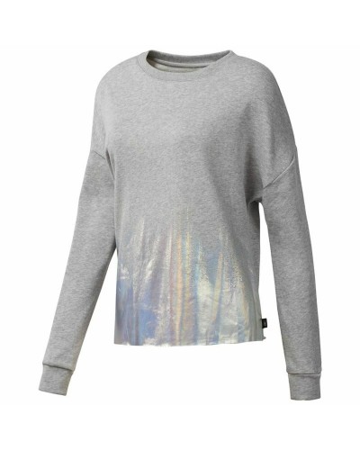Herensweater zonder Capuchon Reebok Foil Crew Lichtgrijs