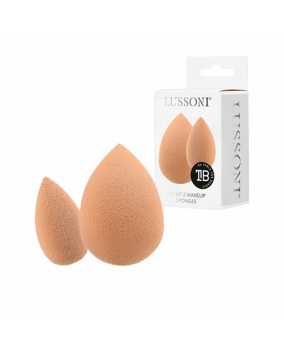 Lussoni Beige Makeup Sponges - 2 Piece Set - Perfect Makeup Application
