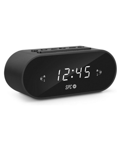 SPC 4585N Digital Alarm Clock Radio - FM Radio Alarm Clock - LED Display - Black
