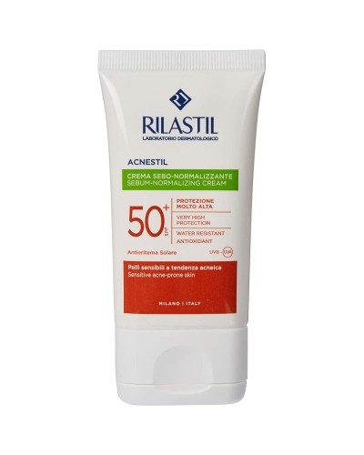 Kasvojen aurinkovoide Rilastil Sun System Acnestil Talin eritystä säätelevä Spf 50 (40 ml)