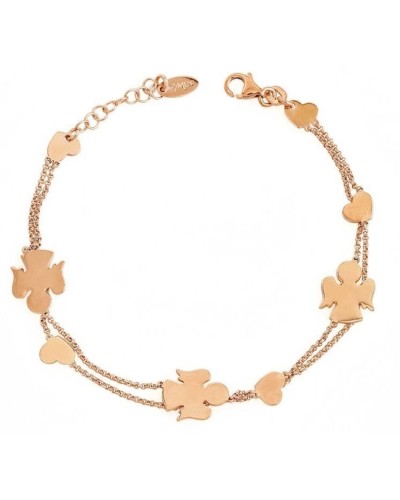 Amen Armband Damen Engel und Herzen Silber 925 Elegantes Schmuckstück
