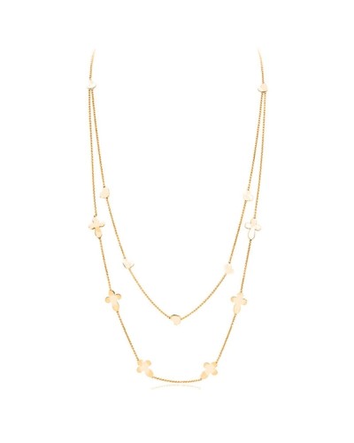 Collier Femme Amen Croix & Cœurs Double Plaqué Argent - Bijou Élégant
