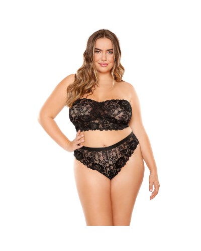 Fantasy Lingerie: Black Queen Size Lingerie Set - Elegant Sexy Underwear
