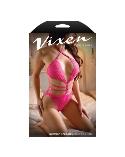 Body Fantasy Lingerie Rose - Dentelle Extensible - Taille Unique Séduisante
