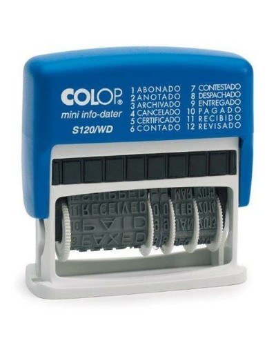 Zegel Colop S120/WD 4 x 42 mm Datum Blauw