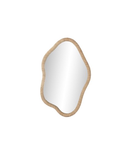 Specchio da Parete ESPRIT Scandi, Cristallo Naturale, Rattan, 63,5 x 4,5 x 101 cm