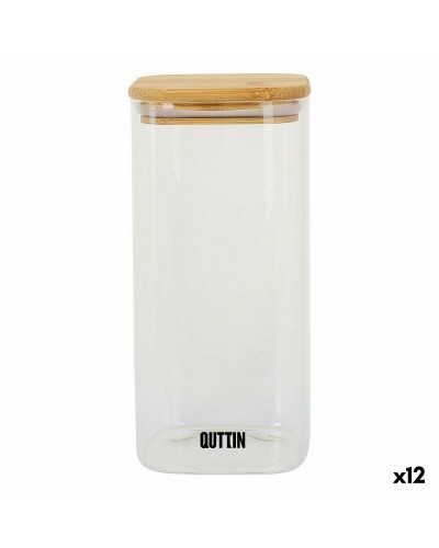 Pot carré en bambou Quttin de 1,6 L pour plantes et fleurs - Lot de 12
