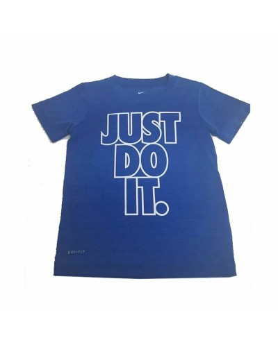 Nike Kinder T-Shirt Verbiage Blau - Kurzarm Atmungsaktiv
