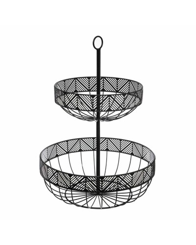 Portafrutta 5five Simply Smart Nero Metallo, 30x30x42cm, Organizer da Cucina