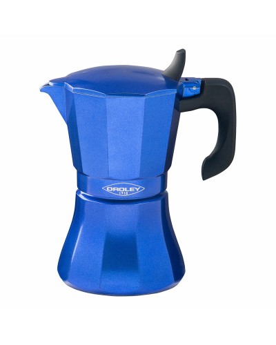 Oroley Petra Cafetière Italienne Bleue Aluminium - 6 Tasses Moka
