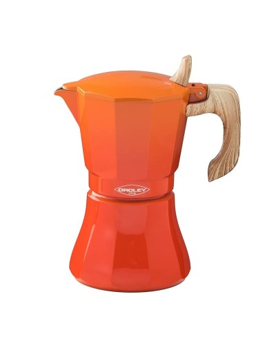 Oroley Petra - Italienische Kaffeekanne Orange Aluminium 9 Tassen - Moka
