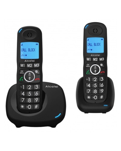 Alcatel Versatis XL535 Duo: Telefono Cordless Nero, Ampio Display, 2 Pezzi
