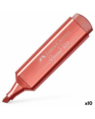Markeerstift Faber-Castell Textliner 46 metaal Rood (10 Stuks)