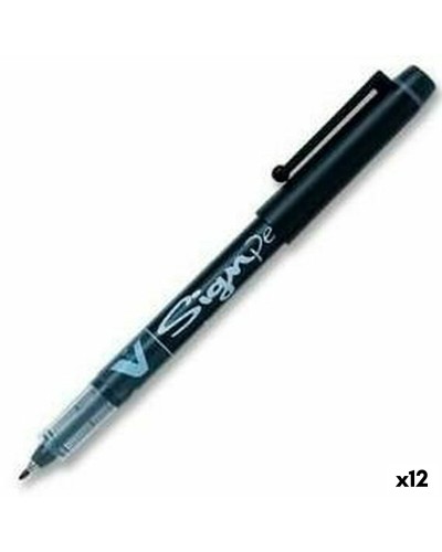Pluma Pilot V-Sign Negro, Punta Extra Fina 0,6 mm (Paquete de 12)
