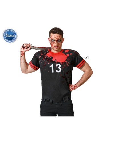 Costume Rugby Sanguinaire Adulte Noir - Déguisement Halloween Original
