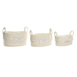 Paniers en Coton DKD Home Decor (34 x 23 x 20 cm) pour Décoration et Organisation
