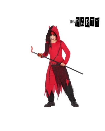 Costume Démon Rouge Noir Enfant - Halloween, Cosplay - 4 Pièces
