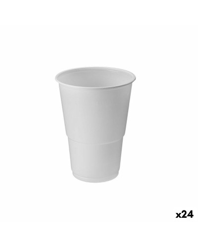 Set med återanvändbara glas Algon Plast Vit 15 Delar 330 ml (24 antal)