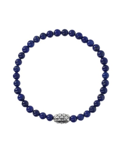 Albert M. Herrenarmband aus geflochtenem schwarzem Leder - Edelstahlverschluss
