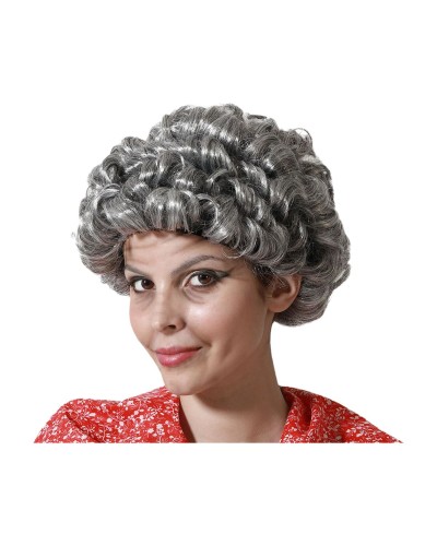 Peluca Gris Plata Sintética Mujer - Efecto Natural Glamuroso
