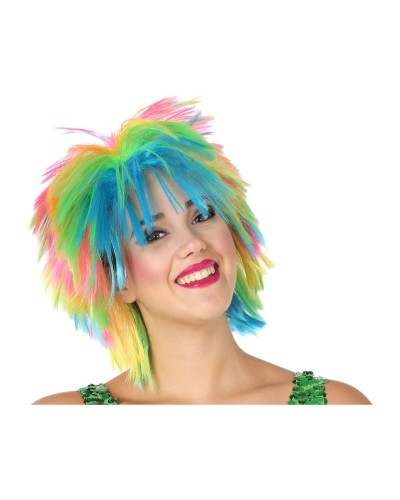 Peluca Punk Multicolor - Estilo Rock Vibrante - Cabello Sintético Colorido
