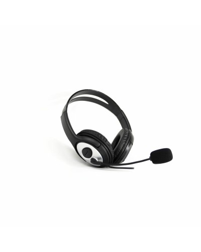 CoolBox COO-AUM-01 Écouteurs avec Microphone - Noir/Argent - Idéal pour le Gaming & le Chat

