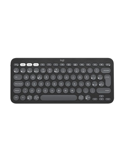 Logitech K380S Graphit: Spanische Qwerty-Tastatur + Maus - Kompakt und Tragbar
