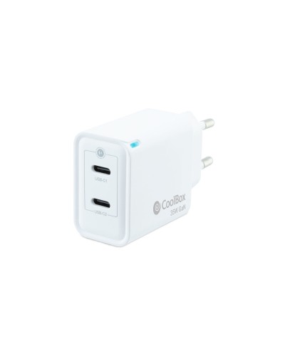 CoolBox Caricatore USB-C 35W Bianco - Ricarica Rapida per Smartphone e Tablet
