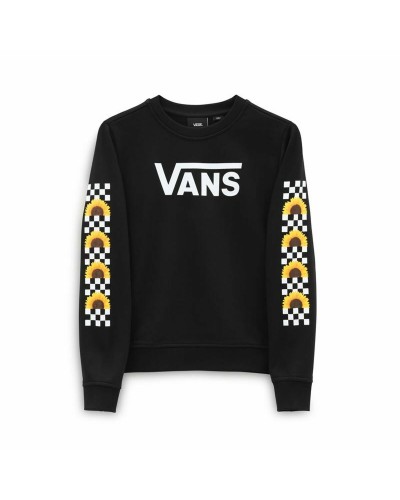 Sudadera Niño Vans Sunlit Negra: Cuello Redondo Algodón, Estilo Casual
