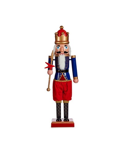 Figura Decorativa Rojo Azul Cascanueces 12,5 x 40 x 9 cm Plástico