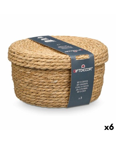 Cesti GiftDecor in Fibra Naturale (Set di 6) - Per Conservazione e Decorazione
