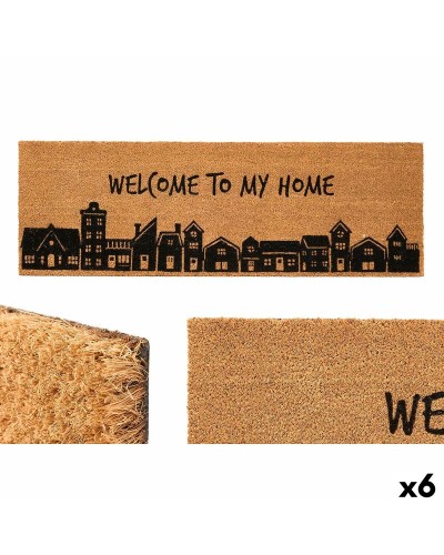 Felpudo Natural GiftDecor Myhome de Fibra de Coco, 120x40cm, 6 Unidades
